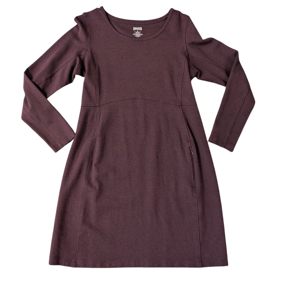 Duluth Trading Co Dress Womens M Long‎ Sleeve Stretch Knit Casual Travel Pockets